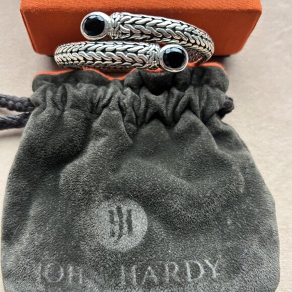 John Hardy Jewelry - John Hardy Sterling Silver & Black Chalcedony Ladies Coil Wrap Bracelet